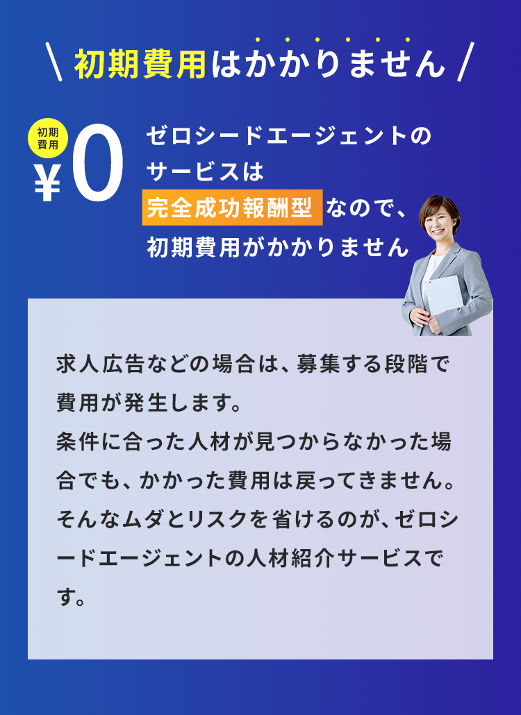 初期費用はかかりません